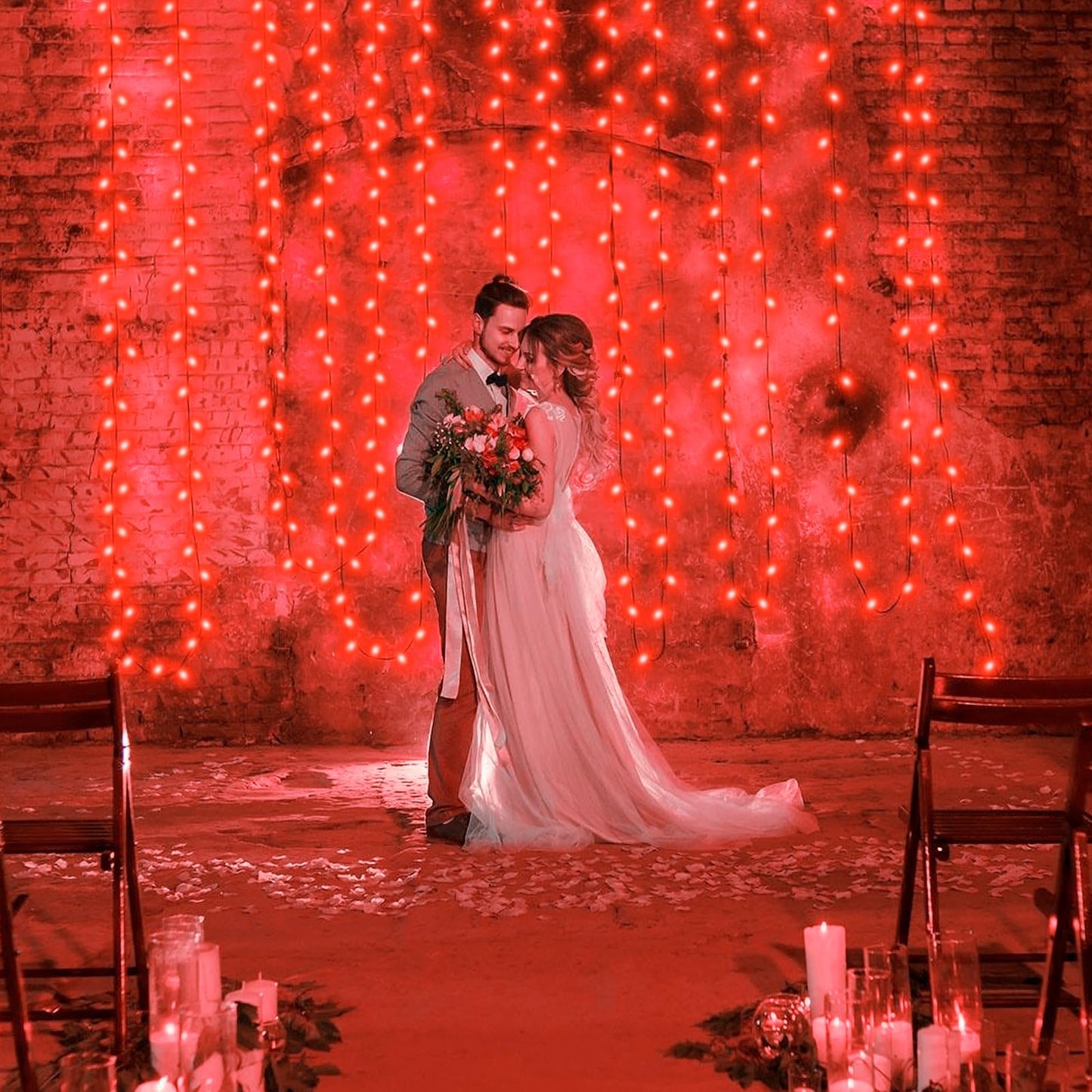 ITICdecor 33ft 100 LED Christmas String Lights, Waterproof Fairy Starry String Lights Battery Operated, 8 Modes Decorative Lights for Indoor Outdoor Xmas Tree Party Garden (Red)