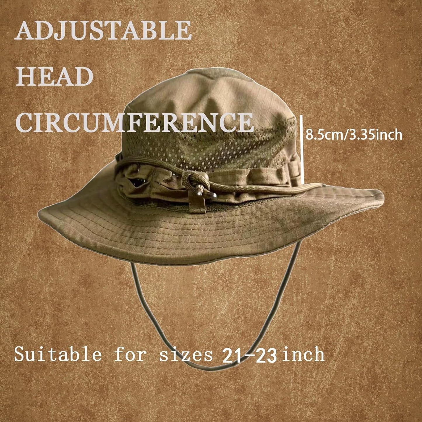 Sun Hat Breathable Boonie Hats for Men Women Fishing Safari Bucket Hat Cap Hunting Outdoor Hiking Camping