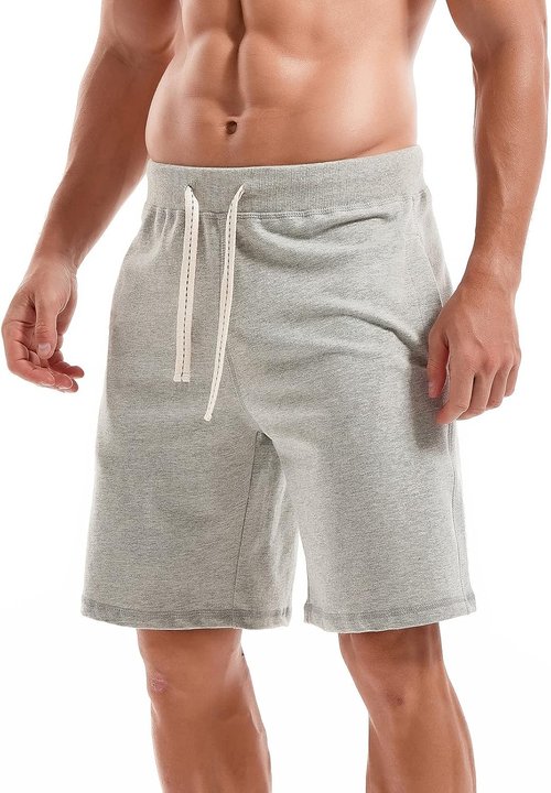 AMY COULEE Men's Athletic Cotton Sweat Shorts - Classic Casual Style with Drawstring