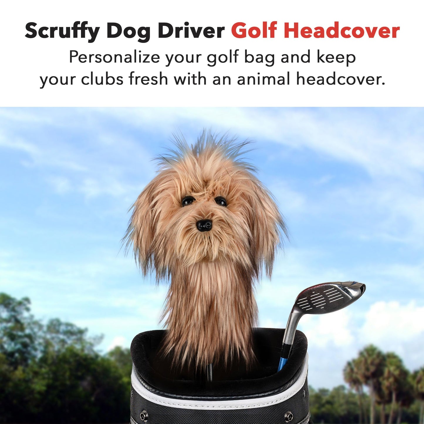Daphne's Headcovers Scruffy Dog Driver Headcover | Funny Golf Club Covers | Golf Head Covers for Drivers | Stylish Golf Club Head Covers | Golf Driver Covers | Men’s & Women’s Driver Headcover