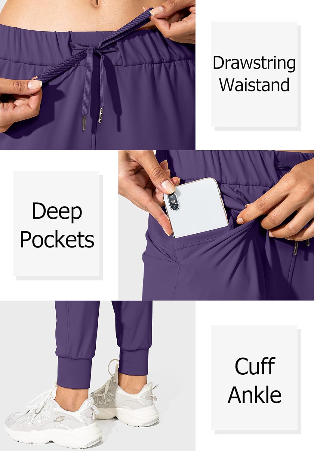 SANTINY Women's Joggers - Comfortable Drawstring Sweatpants with Pockets | Ideal for Running & Lounging