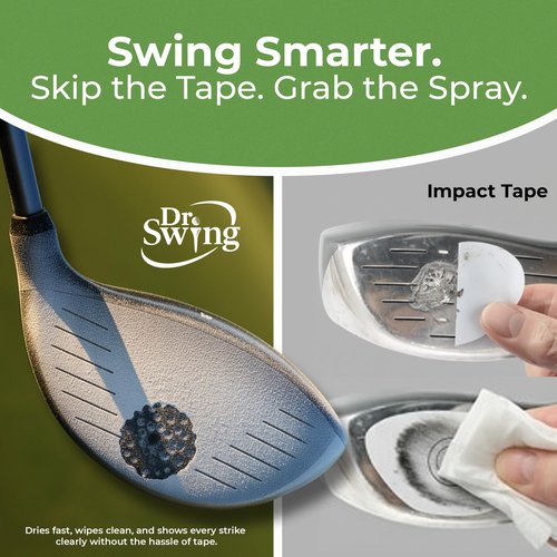Dr. Swing Golf Impact Spray｜2 Pack｜ Club Spray for Ball Contact｜Quick Drying Vanishing Strike Formula｜Easy Wipe Design