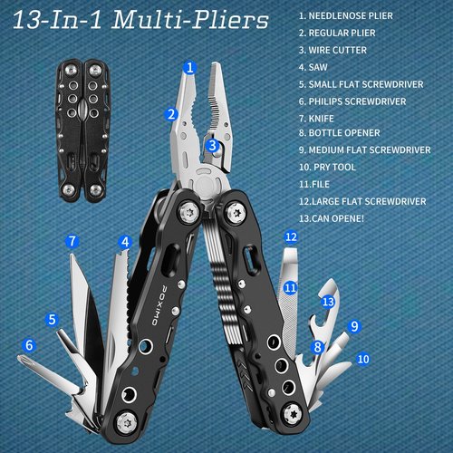 Birthday Gifts, Multitools Gift Set "Happy Birthday" for Birthday, Stocking stuffers Multit-tools Set with Multi-Pliers, Pocket Knife, Tactical Pen, Birthday Gift for Men Women(HAPPY BIRTHDAY)