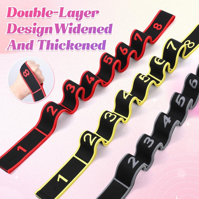 3PCS Fitness Resistance Bands with Handles,Resistance Bands with Handles, Fitness Resistance Band for Stretching and Yoga,Fashion Puller Exercise,Adjustable Bands for Full Body Stretching Shaping (A)