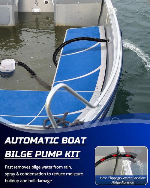 Automatic Boat Bilge Pump Kit by [Brand Name] - 1100GPH Electric Marine Pump with Float Switch & Hose