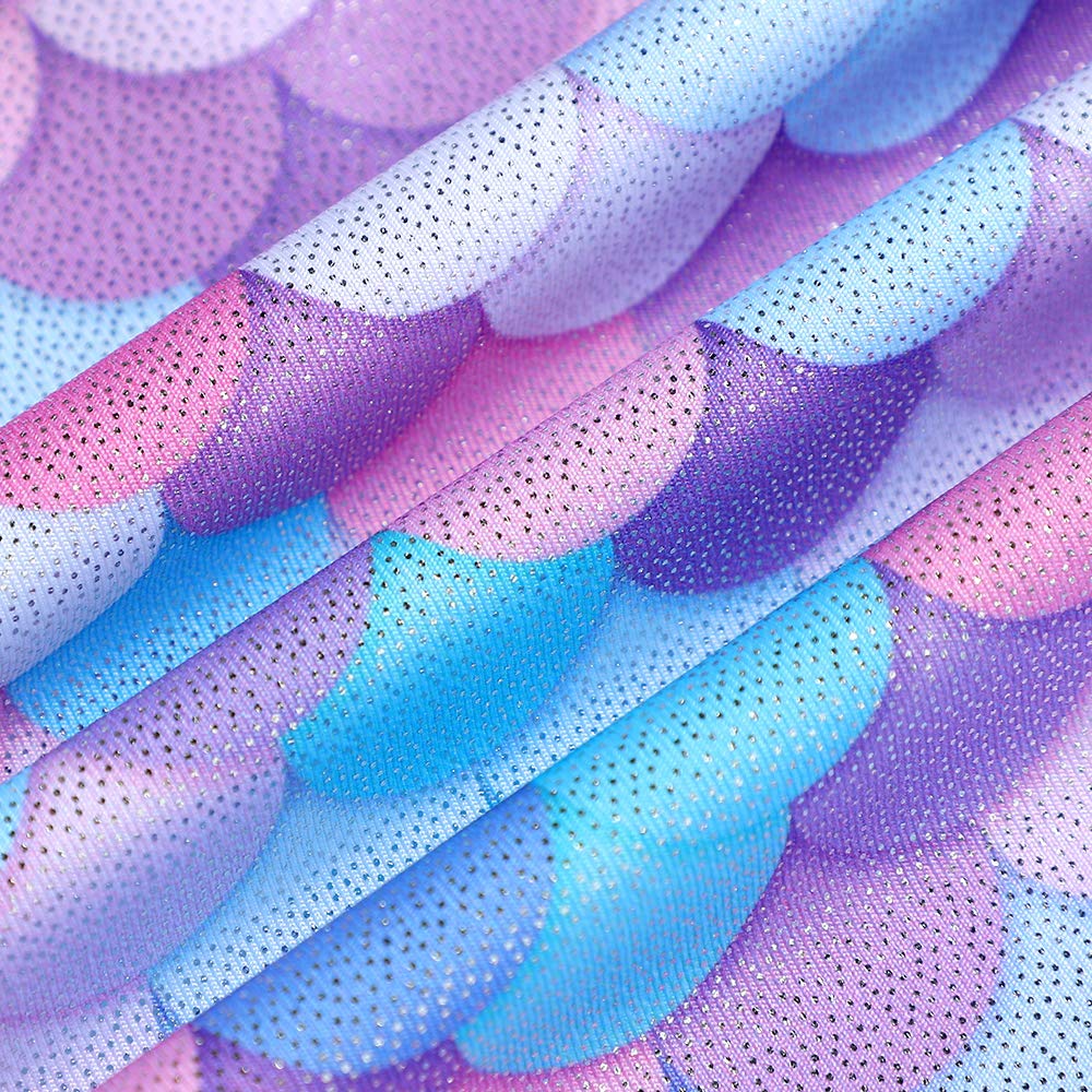 Belovance Leotards for Girls Gymnastics Unicorn Athletic Dance Wear Shiny Rainbow Blue Hotpink (Mermaid Purple, 7-8 Years)