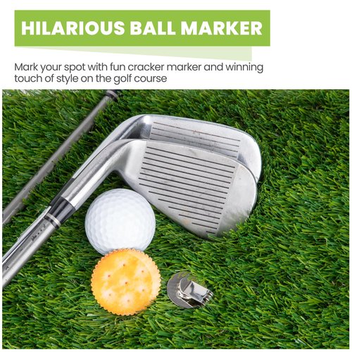 Cracker Golf Ball Marker Metal Ball Marker Premium Golf Accessories Funny Golf Gifts for Men Women Golfers, Pocket-Size & Durable (Large Cracker)