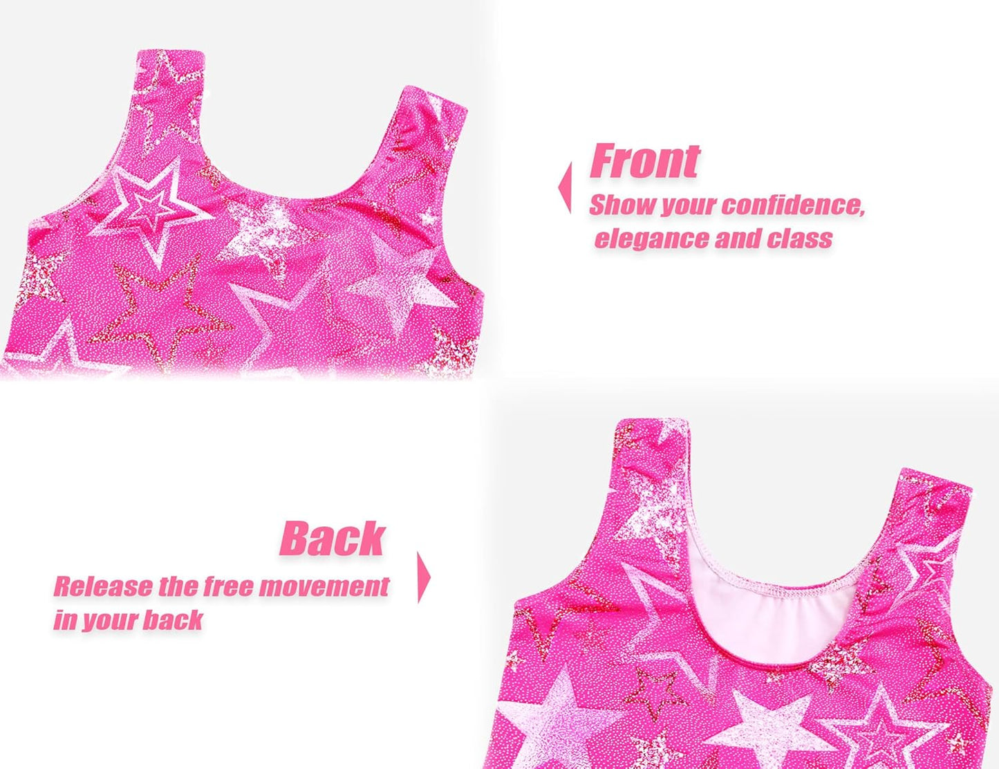 Regine Switzerland Gymnastics Leotards for Girls - Shiny 2-Piece Sleeveless Outfit with Shorts (Ages 4-12)