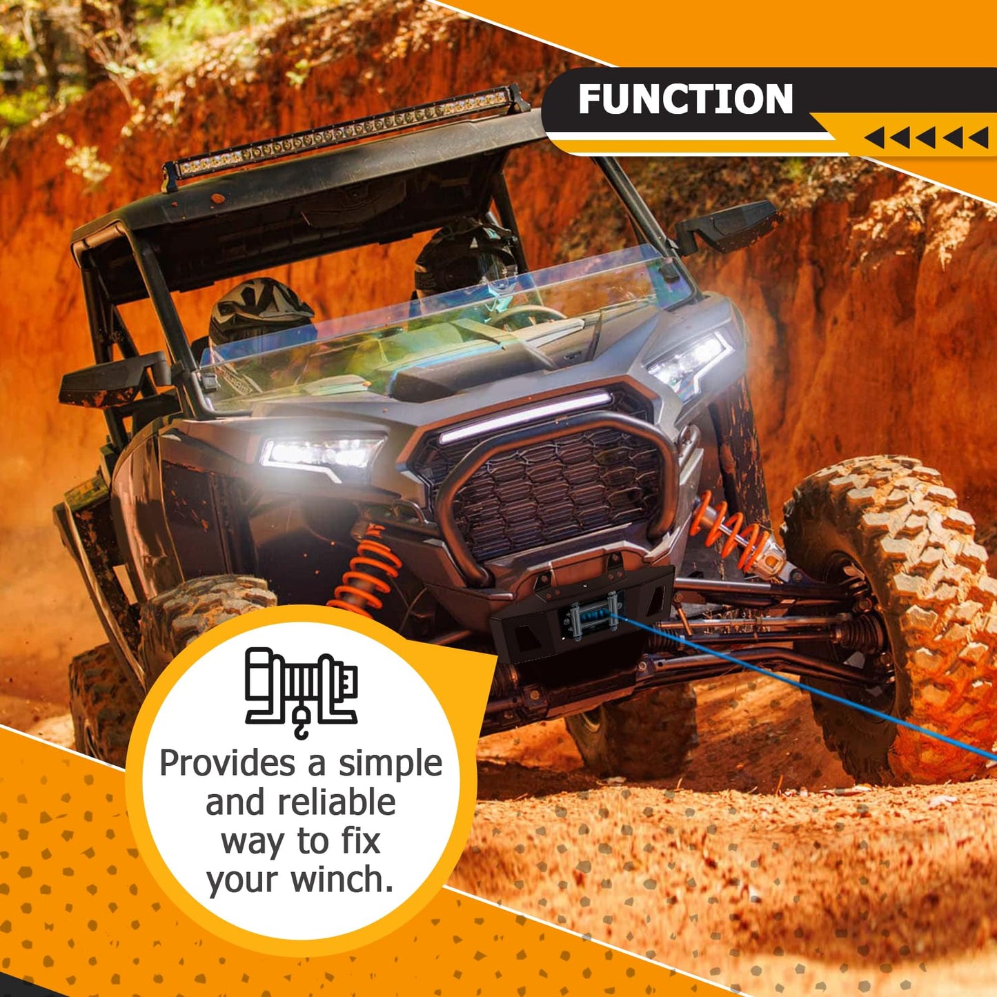 WeiSen Winch Mounting Bracket Plate Compatible with Polaris RZR XP 1000 2024-2025 (Not fit 2014-2023 XP 1000/Pro XP/Pro R/Pro S/Turbo R