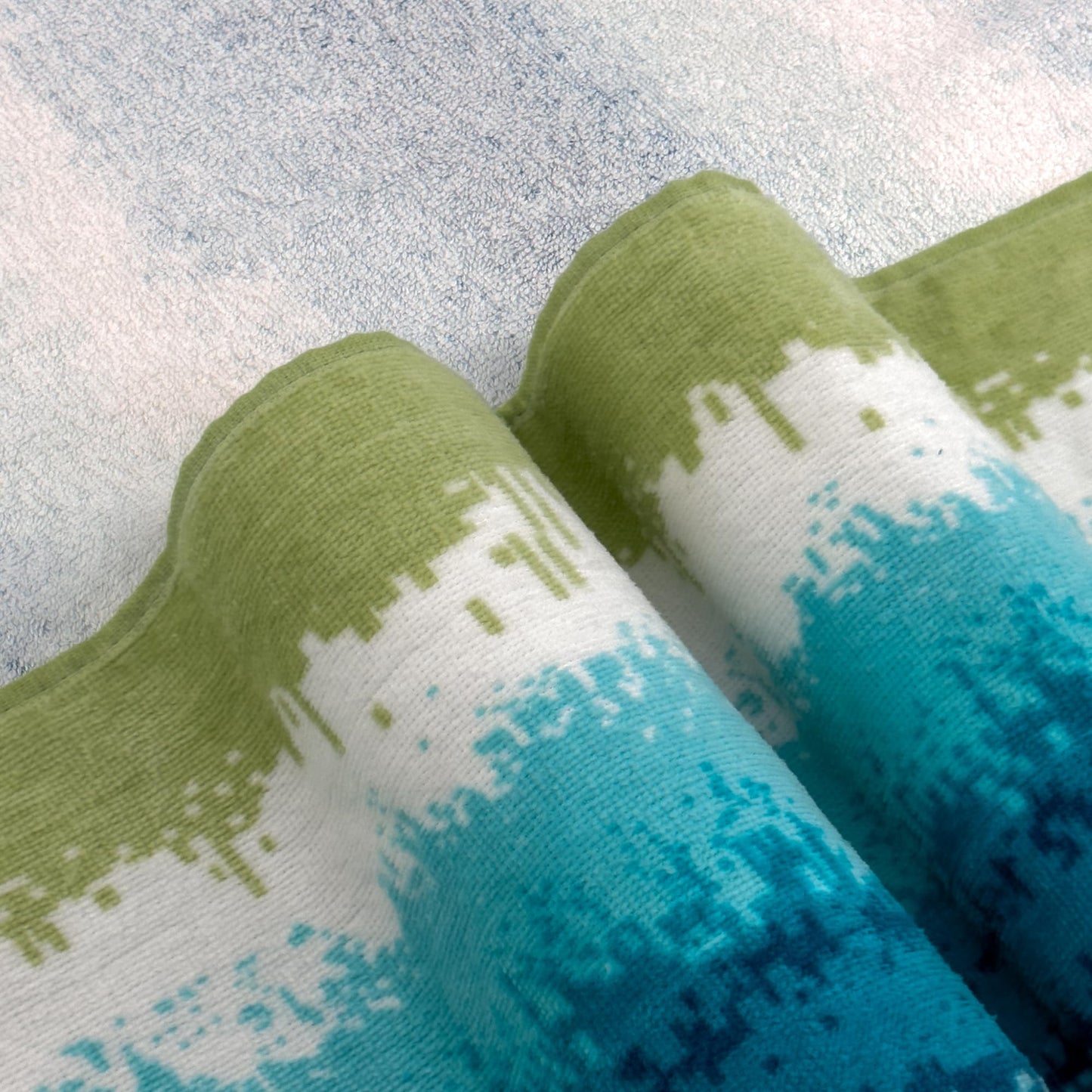cabanana Large Beach Towel Oversized - 35 x 70 Inch Cotton Pool Towel, Soft Thin Velour Swim Towel for Adults (Coast Green)