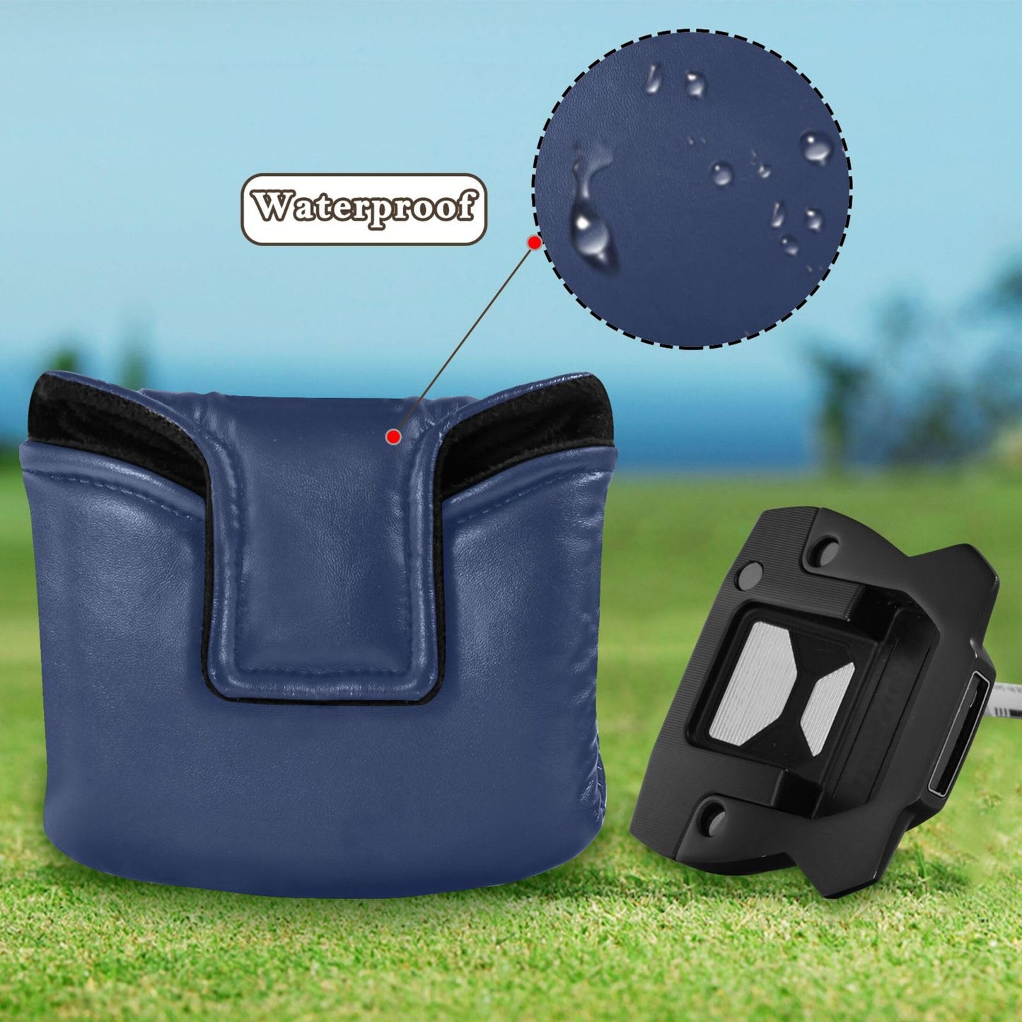 Navy Blue Mallet Putter Cover Headcover Magnetic Golf Head Covers Headcovers