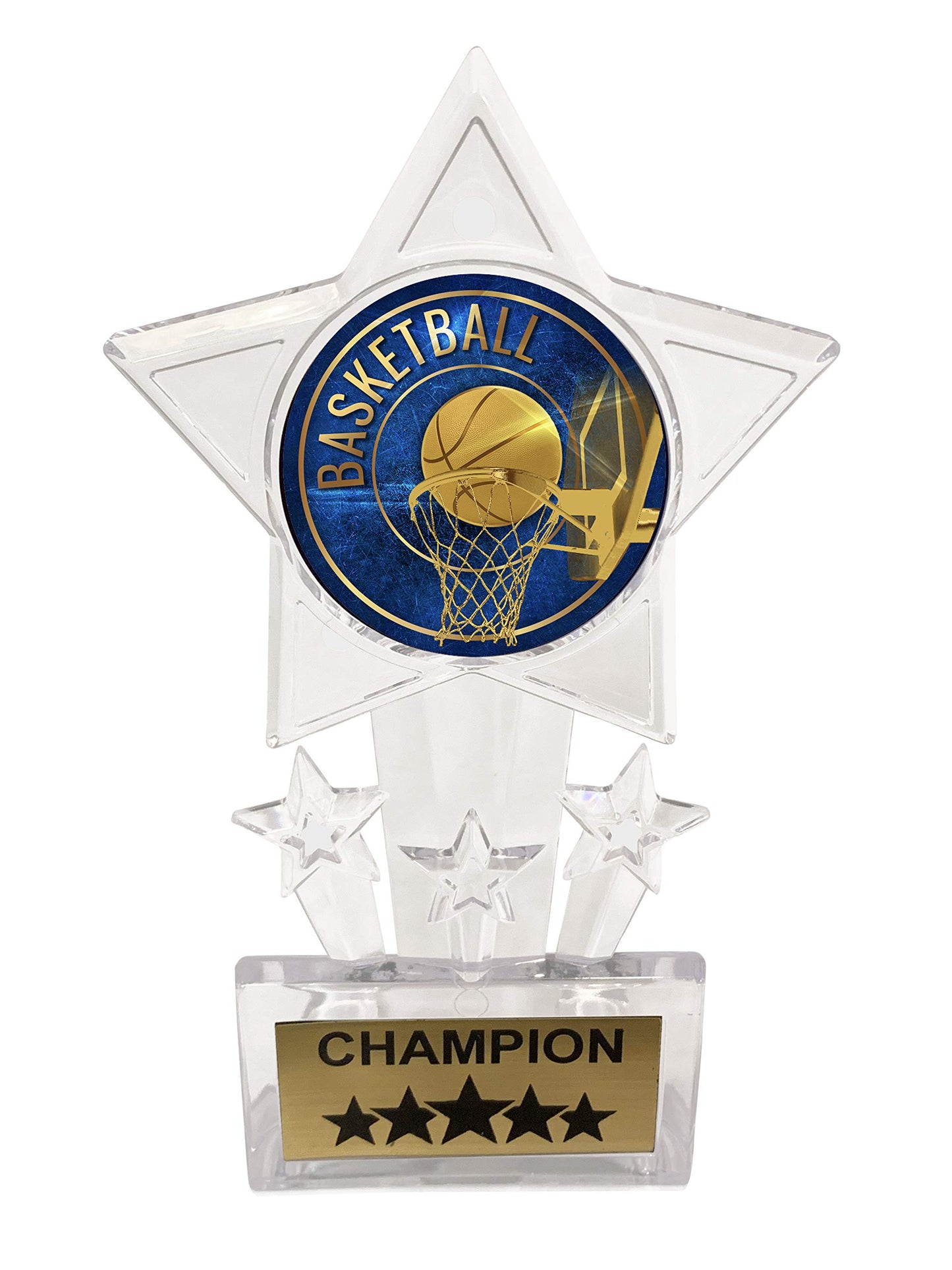 Express Medals 6.5 Inch Acrylic Basketball Champion Star Trophy Awards (Pack of 12)