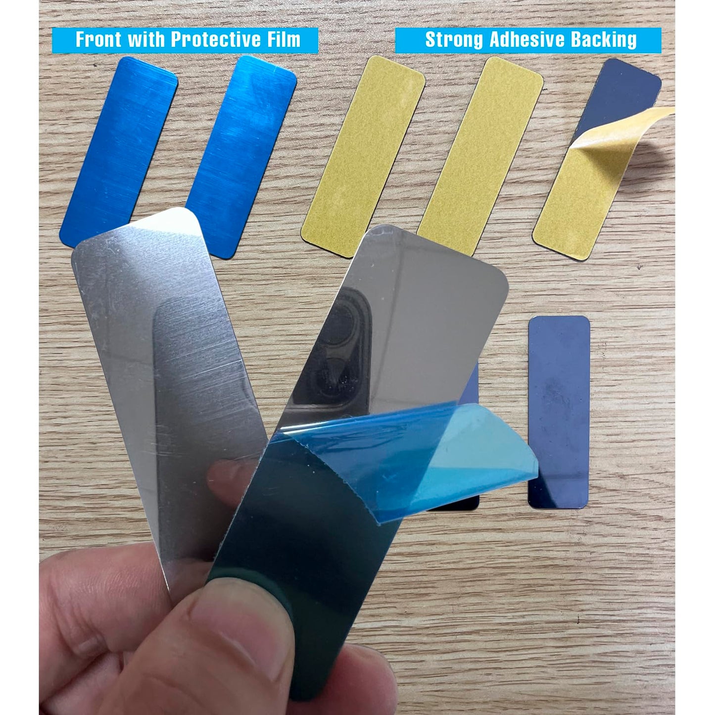 Seatern Adhesive Metal Plates for Magnetic Mounts, 1" x 3.15", 16 Pack Steel Strips with Adhesive Backing for Magnets on Non-Steel Vents