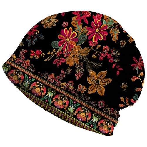 Bohemian Floral Women's Slouchy Beanie Hat Cute Turban Hats Cancer Headwear Caps Baggy Skull Sleep Scarf