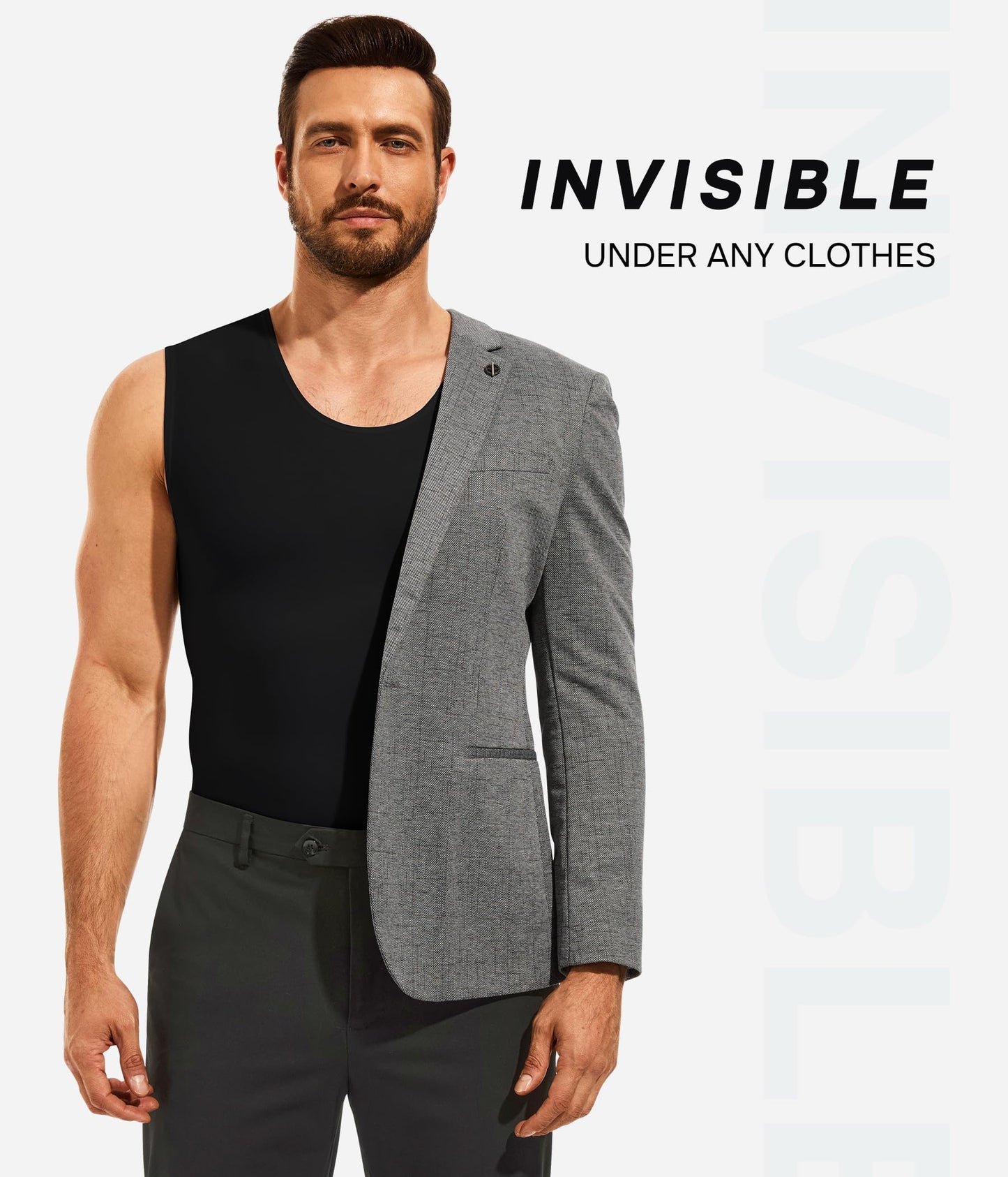 Eleady Compression Shirt Men Sleeveless - Gym Tank Tops Men's Slimming Compression Tank Body Shaper - Black,Large