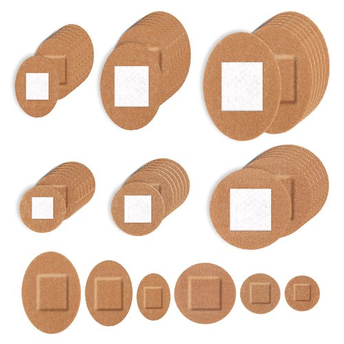 120pcs Round & Oval Bandages for Face, Elastic Fabric Flexible Adhesive Spot Small Dot Skin Friendly for Nose Hands & Delicate Wounds(6 Sizes)