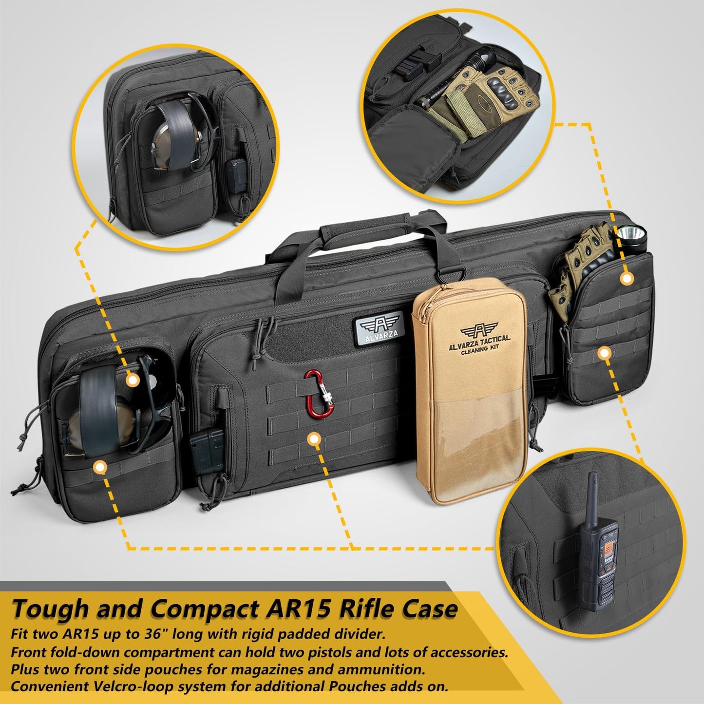 ALVARZA Soft Rifle Bag 48 inch Nylon 1000D Rifle Case Tactical Backpack for Hunting Shooting Range LongRifle Bag