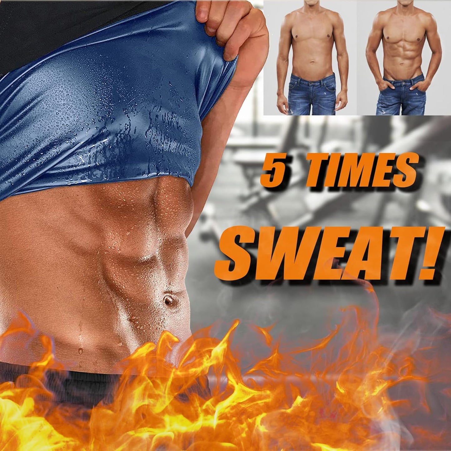 Skiennix Sauna Vest for Men - Sleeveless Waist Trainer Compression Tank Top | Sweat-Enhancing Design