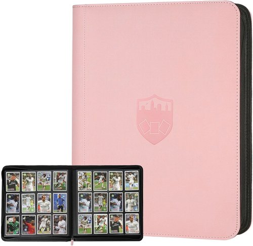 GERMUN Trading Card Binder - Premium 12 Pocket Album for 720 Cards | Double-Sided, Pink Cover