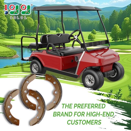 10L0L Golf Cart Brake Shoes Kit for EZGO XI-Serial 1983-1986, for Club Car DS & Carryall (Manual Adjust) 1981-1994, for Yamaha G1 1978-1980, Replace OEM 101146302 101880701