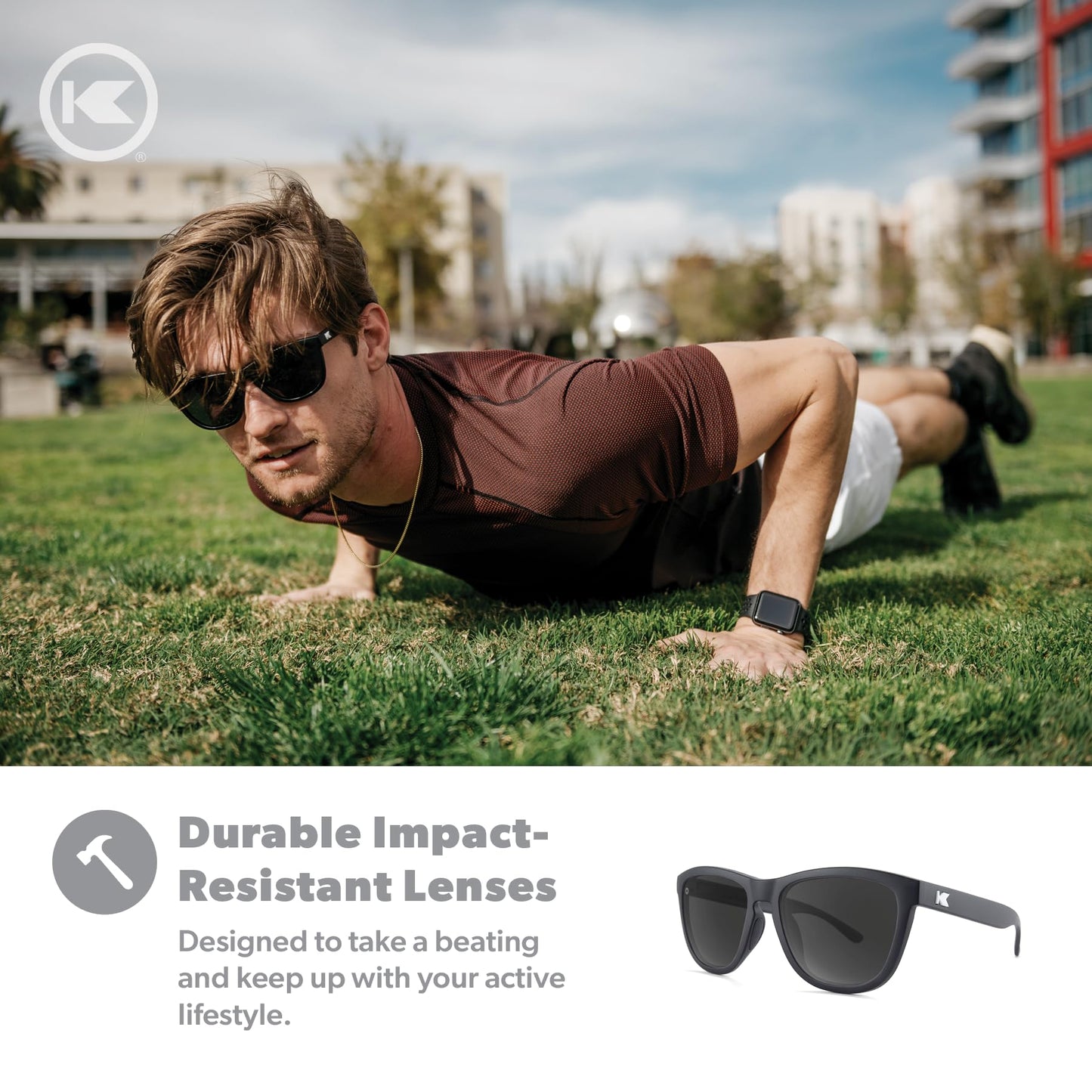 Knockaround Square Polarized Sunglasses for Men & Women - UV400 Protection