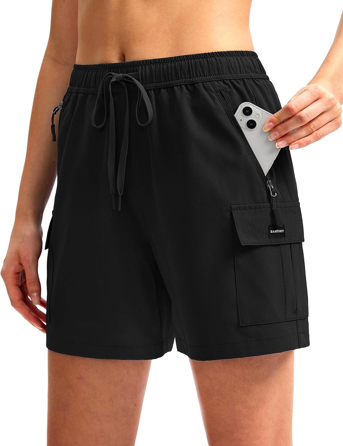 SANTINY Women's Hiking Cargo Shorts - Quick Dry Lightweight Design with Zipper Pockets | 5''/7''/9'' Sizes