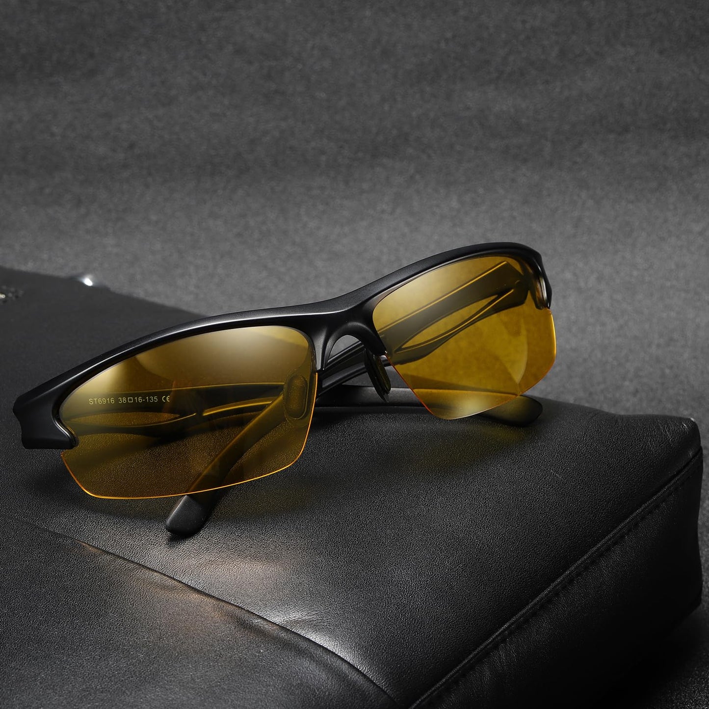 TICHSYGIA Cycling Sun Glasses Polarized Sports Black Sunglasses for Men,Wrap Around UV400 Protection for Fishing Driving