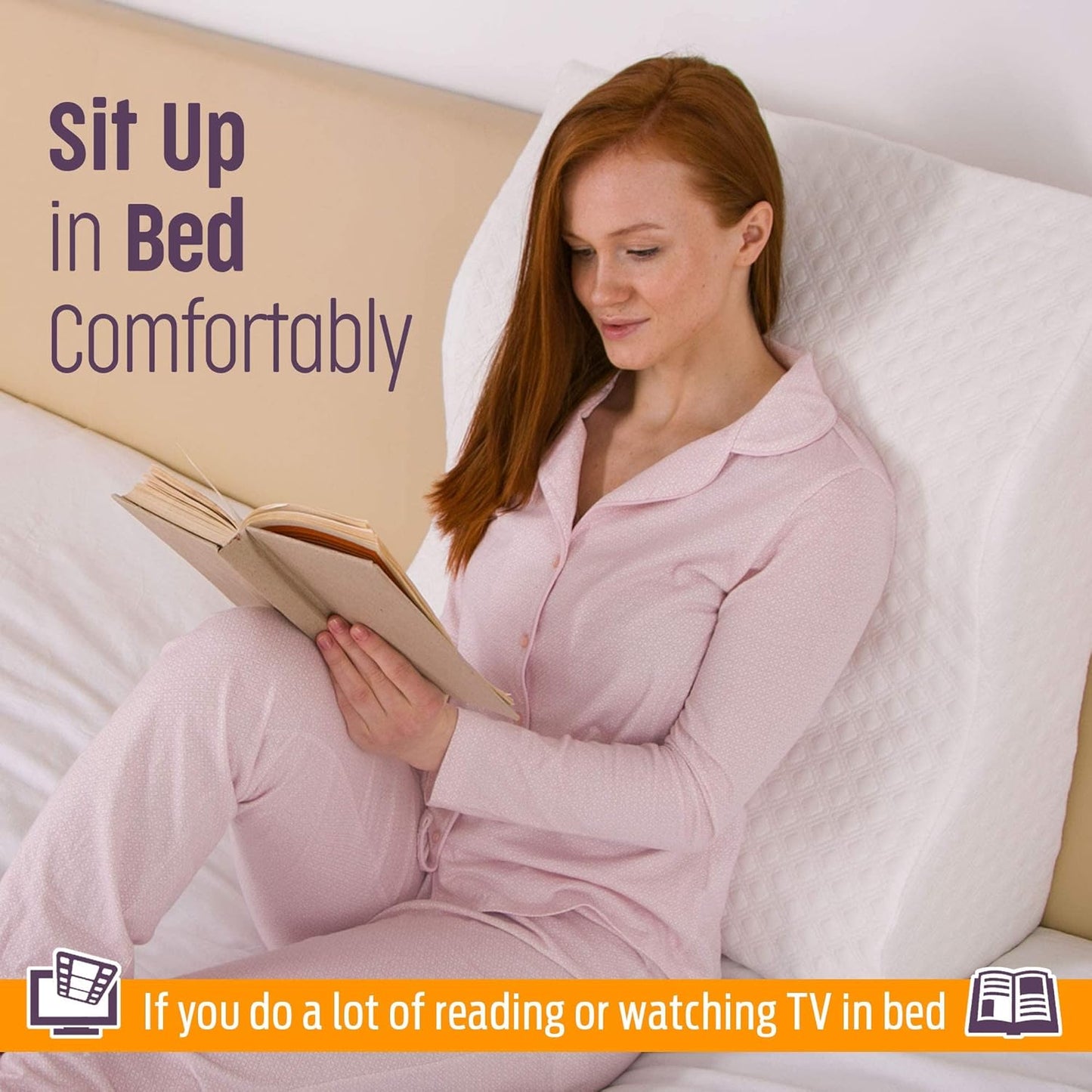 Aeris Wedge Pillow - Memory Foam Bed Wedge for Post-Surgery Recovery | Comfortable Incline Cushion for Snoring Relief