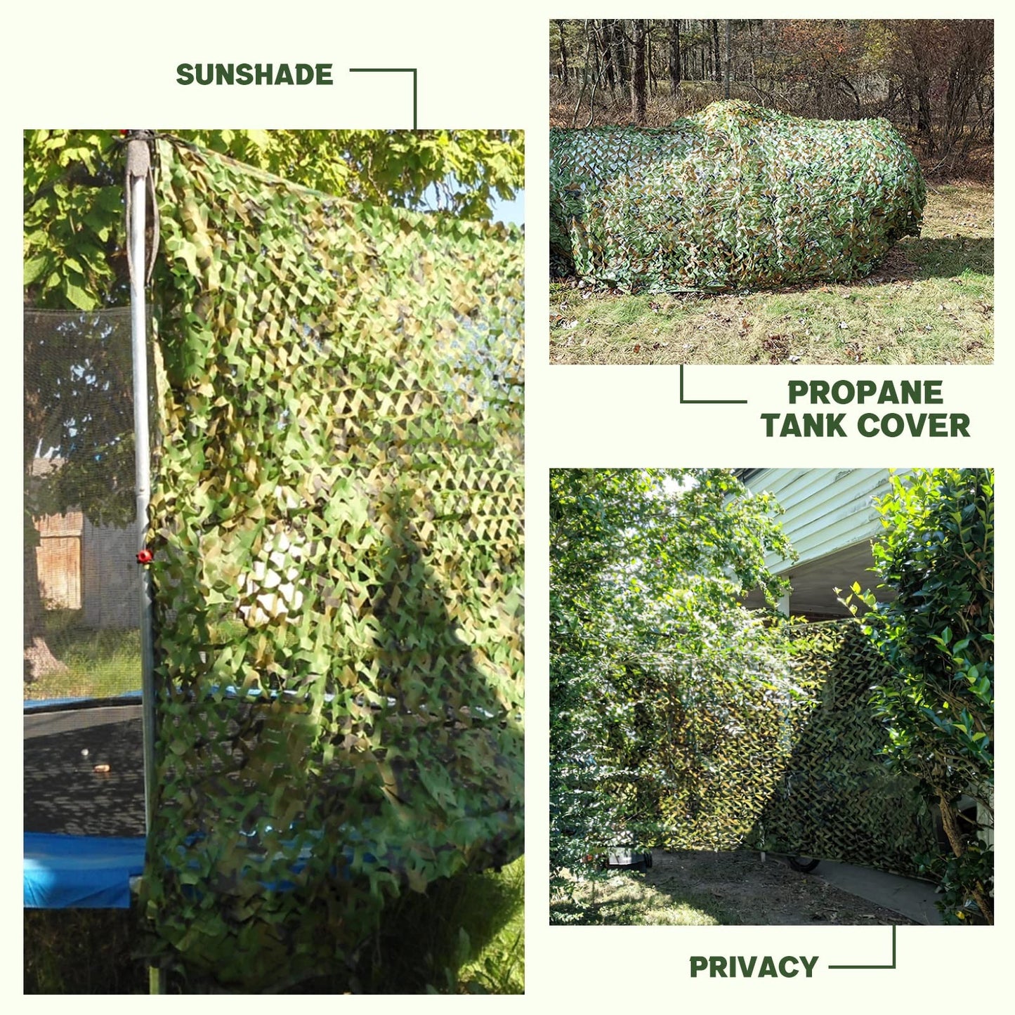 FLYEGO GEN 2 Camo Netting Camouflage Netting Hunting Blind Camo Net Camouflage Nets Military Surplus for Shooting Party Decoration Photograph Car Cover Sunshade（10ft x 20ft, Woodland）