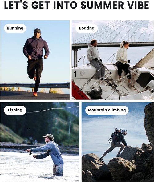 Maamgic Sun Protection Hoodie - UPF 50+ Long Sleeve SPF Fishing Shirt for Men | Outdoor UV Protection
