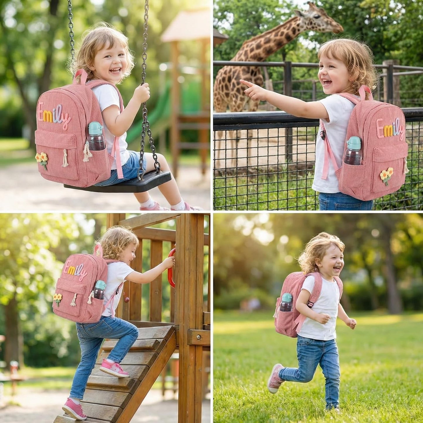MBBEST Personalized Backpack - Custom Corduroy Daypack with Name Embroidery | Perfect Gift for Kids