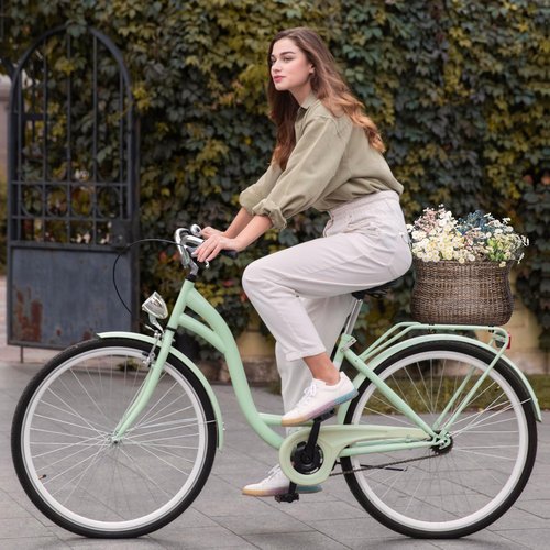 Bike Basket Rear, Handmade Rattan Bicycle Baskets with Waterproof Cover, Cruiser Bike Baskets for Women’, Retro Style Bike Baskets for Adult Bikes and Ebike