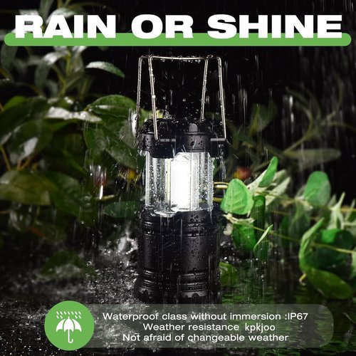 KPKJOO LED Camping Lantern - Super Bright Collapsible Light for Emergencies | Battery Operated, 4 COB