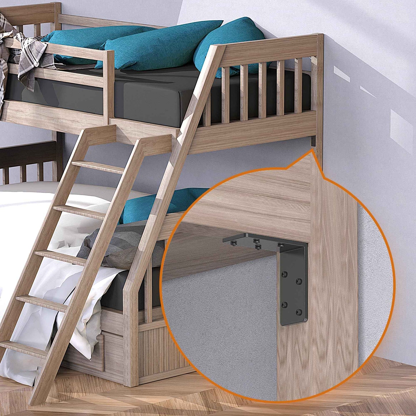 Wuno Shop 8 Pcs 3"x3" L Brackets Heavy Duty, Galvanized Corner Brace for Wood, Angle Iron with Recessed Holes, 90 Degree Angle Bracket for Floating Shelves, Wood Beams, Furniture, Bed -Black