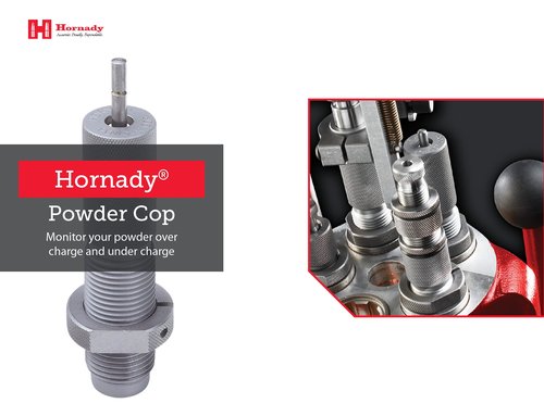 Hornady Powder Cop – Install on Your Progressive Press, Automatically Checks Dropped Charges – Works with All Powder Types and Cartridges – Item 050063