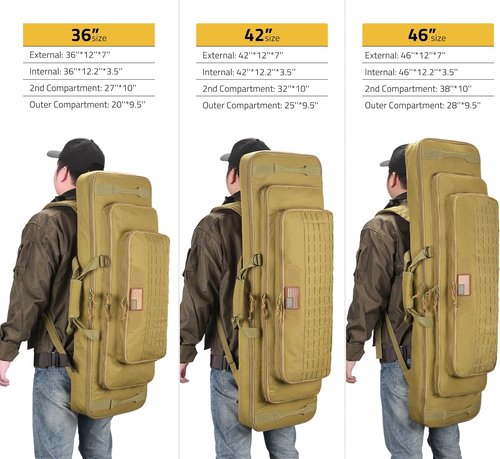 CVLIFE Soft Rifle Case - Triple Layered Double Rifle Bag with Lockable Zipper | Oversized 36"-46" for Outdoor Hunting