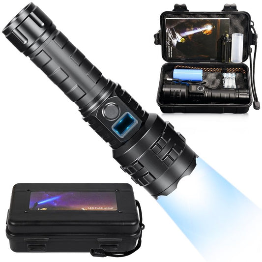 HMFREE Flashlights High Lumens Rechargeable, 1000000 High Lumens Super Bright Handheld LED Flash Light, Powerful Emergency Linternas, Waterproof, Long Lasting, for Hiking Camping Gift