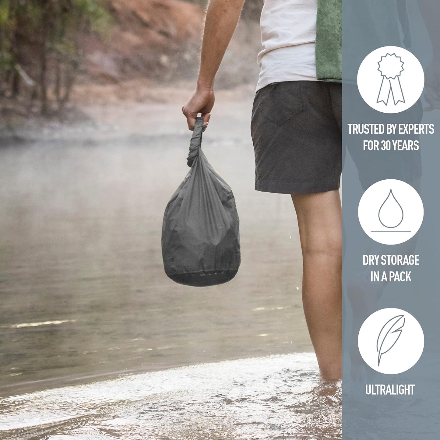 Sea to Summit Ultra-Sil Dry Sack - Ultralight Waterproof Dry Bag for Travel | 20L Size