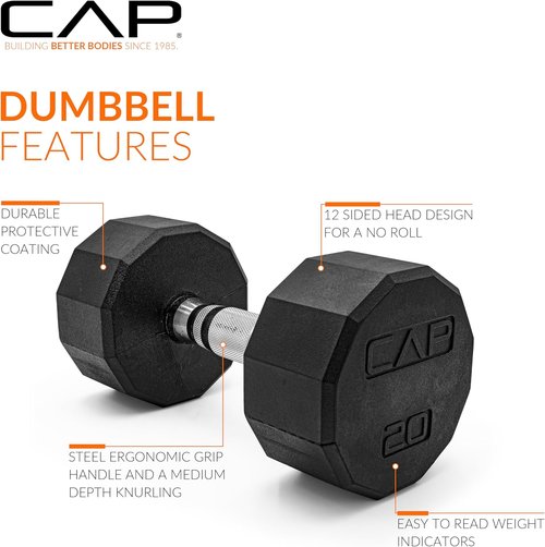 CAP Barbell Coated Dumbbell Weights - Available in Multiple Pairs & Sets for Versatile Workouts