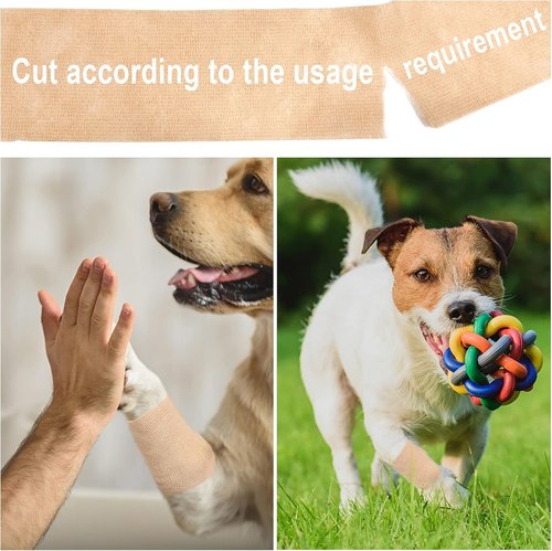 Beige Cohesive Bandage Wrap by [Brand Name] - Self-Adhesive Non-Woven Athletic Tape | 4" x 5 Yards, Premium Medical Stretch Wrap