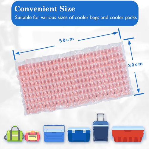 LFreshTech Flexible Ice Packs for Cooler Freezer Lunch Boxes Reusable Long Lasting (Pink for Frozen type)
