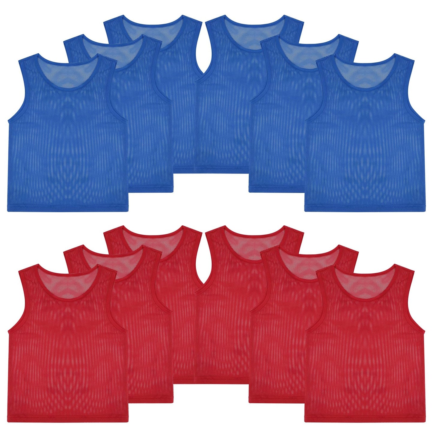 PEASUG 12 Pcs Pinnies, Soccer Pennies for Youth & Adults, Scrimmage Vests