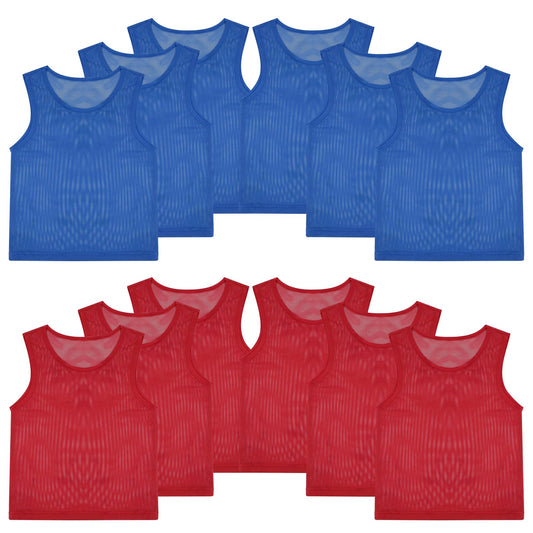 PEASUG 12 Pcs Pinnies, Soccer Pennies for Youth & Adults, Scrimmage Vests
