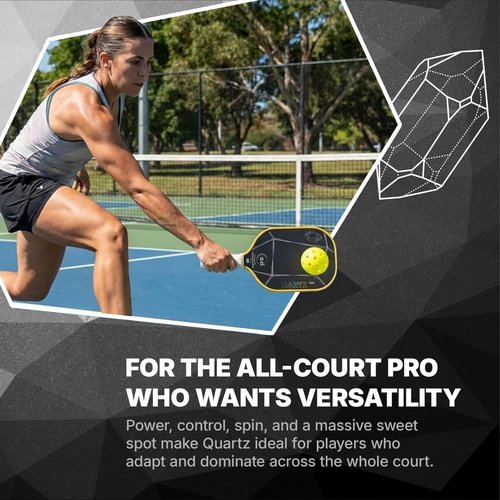 Six Zero Quartz Pickleball Paddle - Affordable, Premium Construction, Raw Carbon (Amethyst)