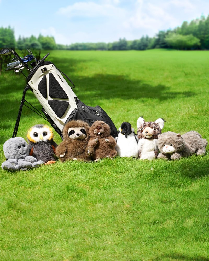 Big Teeth Groundhog Plush Driver Headcover Animal, Funny Gopher Driver Head Cover for 460cc Club, Woodland Golf Head Covers for Woods and Driver