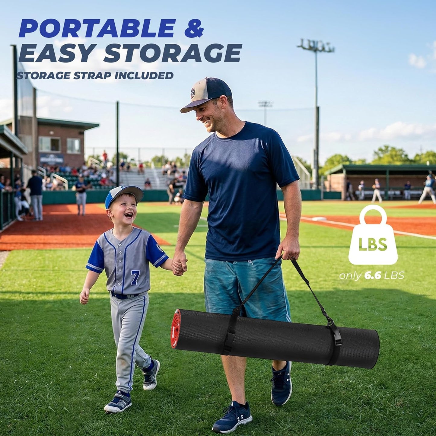 Skiennix Baseball Batting Mat - Non-Slip Turf for Hitting Practice | 6x4/10x3.8/12x6FT Sizes