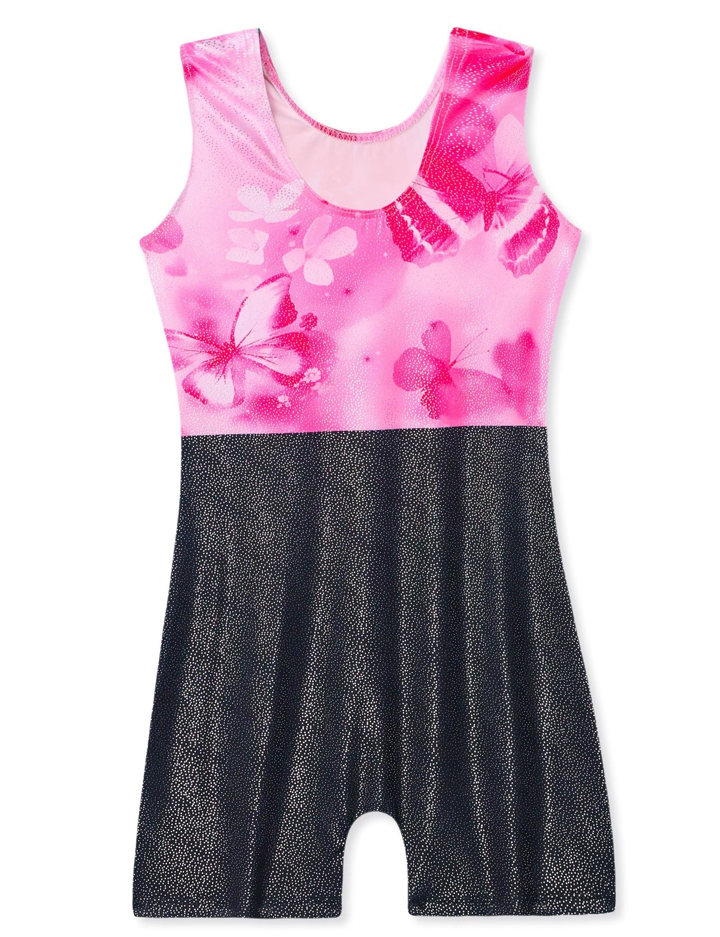 Domusgo Gymnastics Leotards for Girls Size 4t 5t Black Blue Shells Kids Sleeveless Unitard