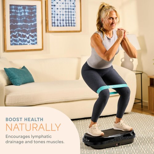 Lifepro Waver Mini Vibration Plate - Compact Exercise Machine with Remote & Bands | 99 Speed Levels for Muscle Toning & Lymphatic Drainage