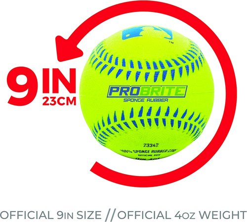 Franklin Sports - Pro Brite Neon Rubber Teeball - Youth T-Ball for Indoor & Outdoor Play