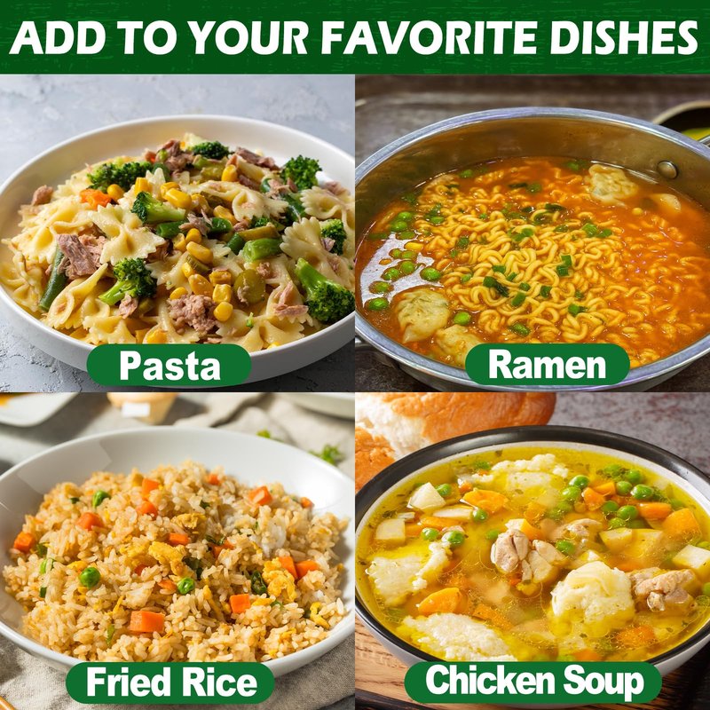 8oz Dried Ramen Toppings, 9 Dehydrated Vegetables for Instant Noodles & Miso Soup, Plant-Based Add-Ins for Chicken Soup, Veggie Salad & Vegan Ramen - Clean Label, Quick Prep